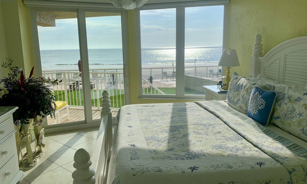 Daytona Beach Shores Condo | #101 First Floor, Direct Ocean Front, 3 King Beds, 3 Full Baths, Laundry #20 dog