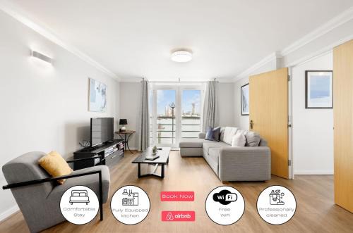 Cubitt Town Apartment | 2 bed 2 bath riverside property with views over Thames near Canary Wharf