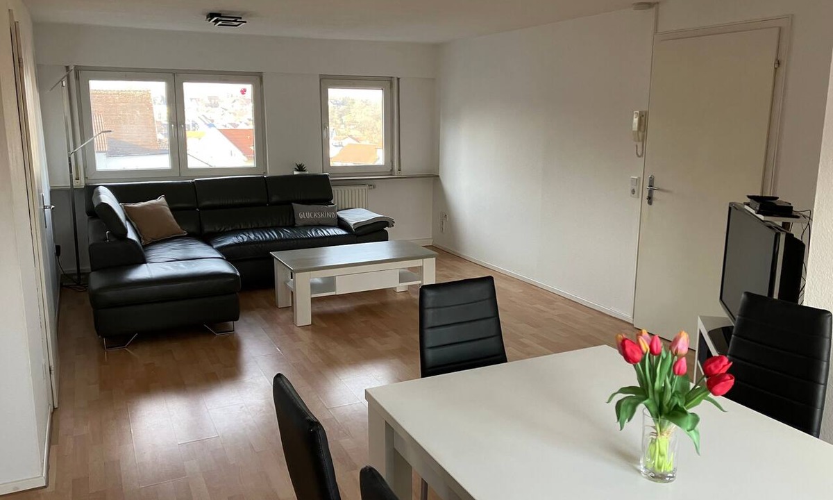 Freiberg am Neckar Apartment | 20 km Panoramic View, 3-Bedroom Apartment with Air Conditioning