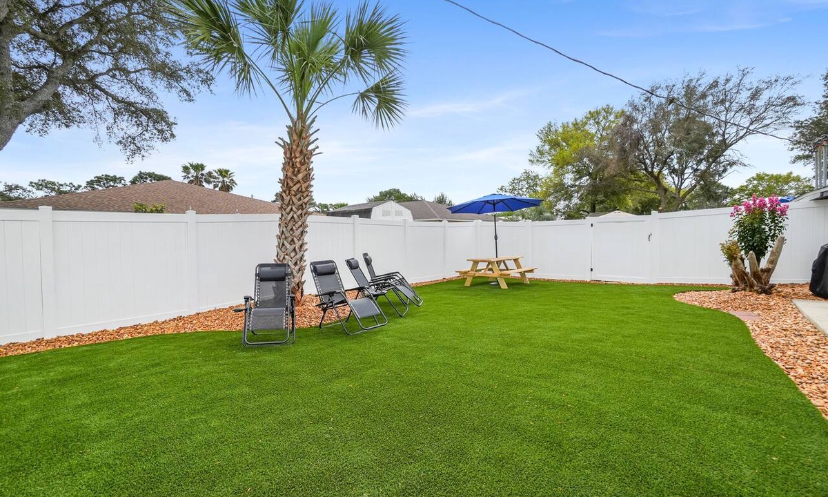 Gulf Breeze Apartment | 2BR King, Private Fenced Yard w/Turf, Grill, Dog Friendly, Near Pensacola Beach