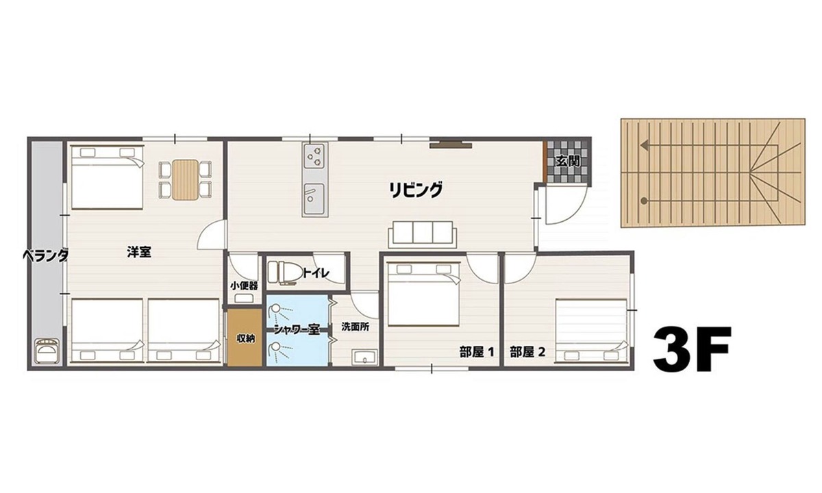 Maejima Apartment | 301 With kitchen Freely charter 3LDK 9 adult/Naha Okinawa