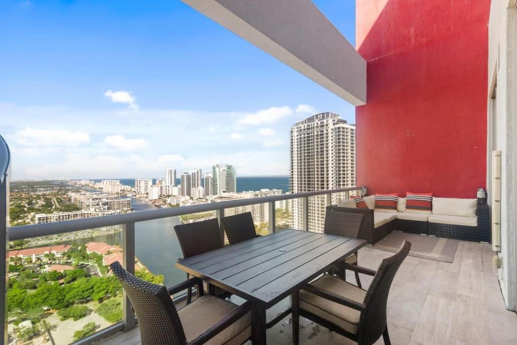 Hallandale Beach House | 3308 Exclusive 2BR 2BTH Penthouse Water City View 2 story balcony Modern Kitchen Pool