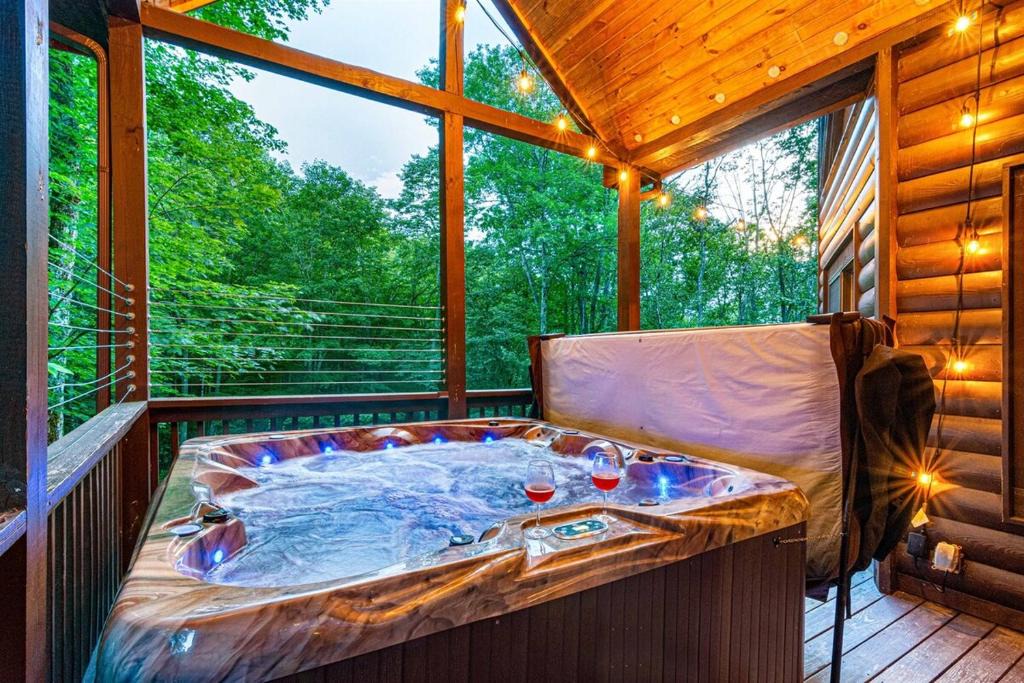 Beech Mountain Villa | 5 Min to Ski Private 2 Acres Creek Hot Tub Game Room Fire Pit