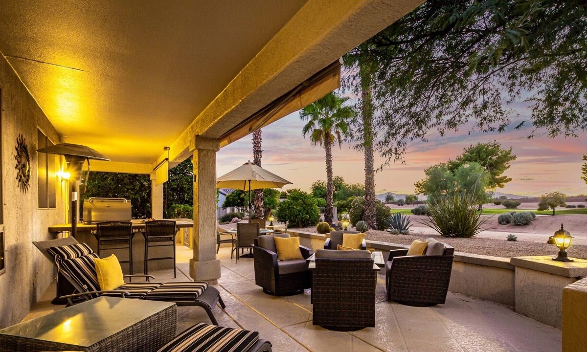 Desert Breeze House | 55+ Sun City Grand! Golf Course Front Private Hot Tub and Fire Pit!