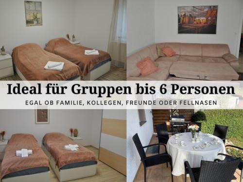 Riegelsberg Apartment | Apartment Karin - Modern ausgestattet und ideal für Gruppen bis 6 Personen und Hund, egal ob Familie, Kollegen oder Freunde, 85qm mit Terasse und eigenem Stellplatz
