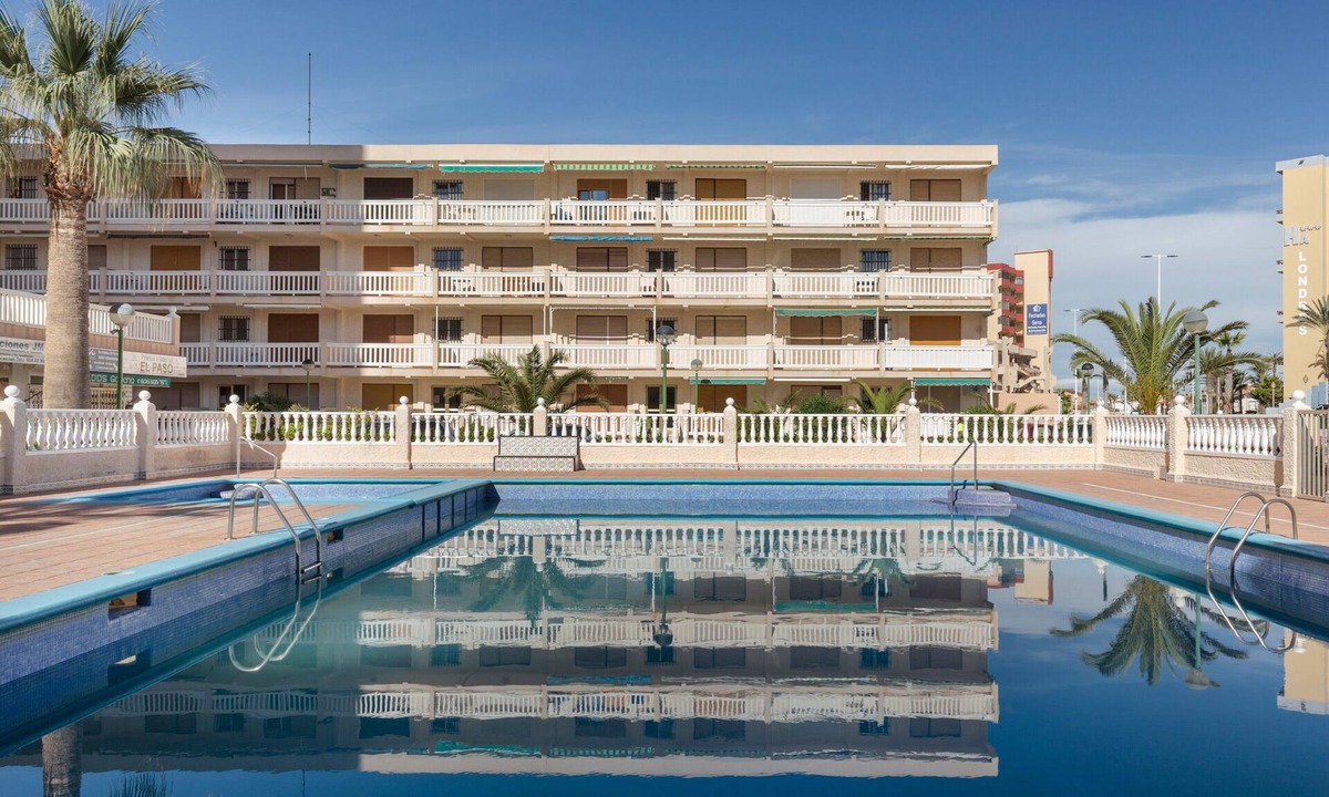 San Javier Apartment | Apartment 'Vistas A Los 2 Mares' with Sea View, Shared Pool and Air Conditioning