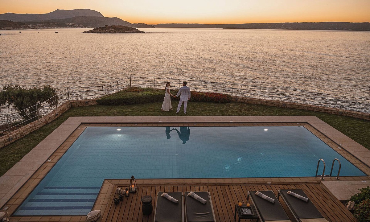 Plaka Villa | Architect-Designed Modern Villa with Heated Pool & Sea Views | Almyra SK Place