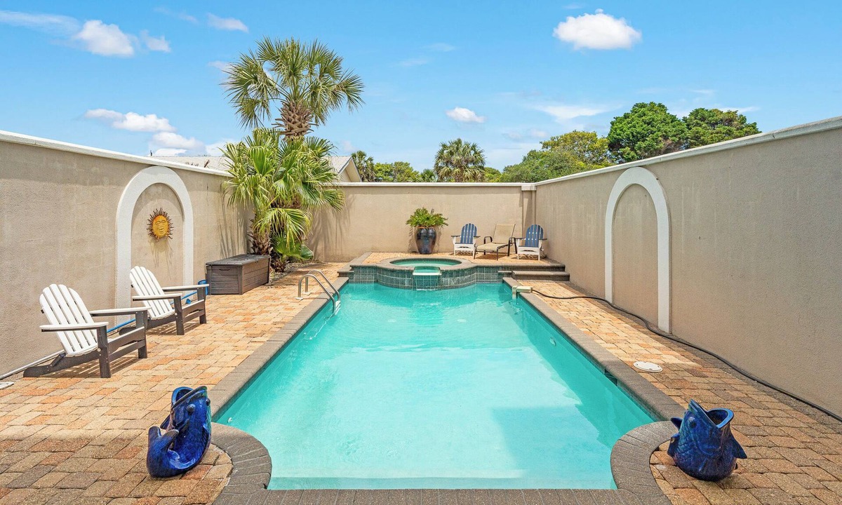 West Panama City Beach Villa | Beach Front- HEATED Inground Pool-Hot Tub-Arcade Games-New Interior Decor