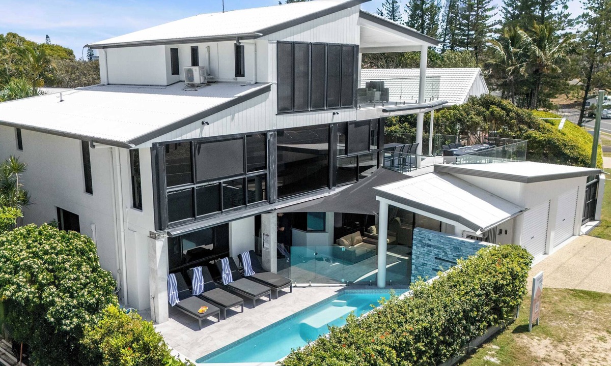 Buddina House | Beachfront at Buddina with Heated Pool & Sea Views