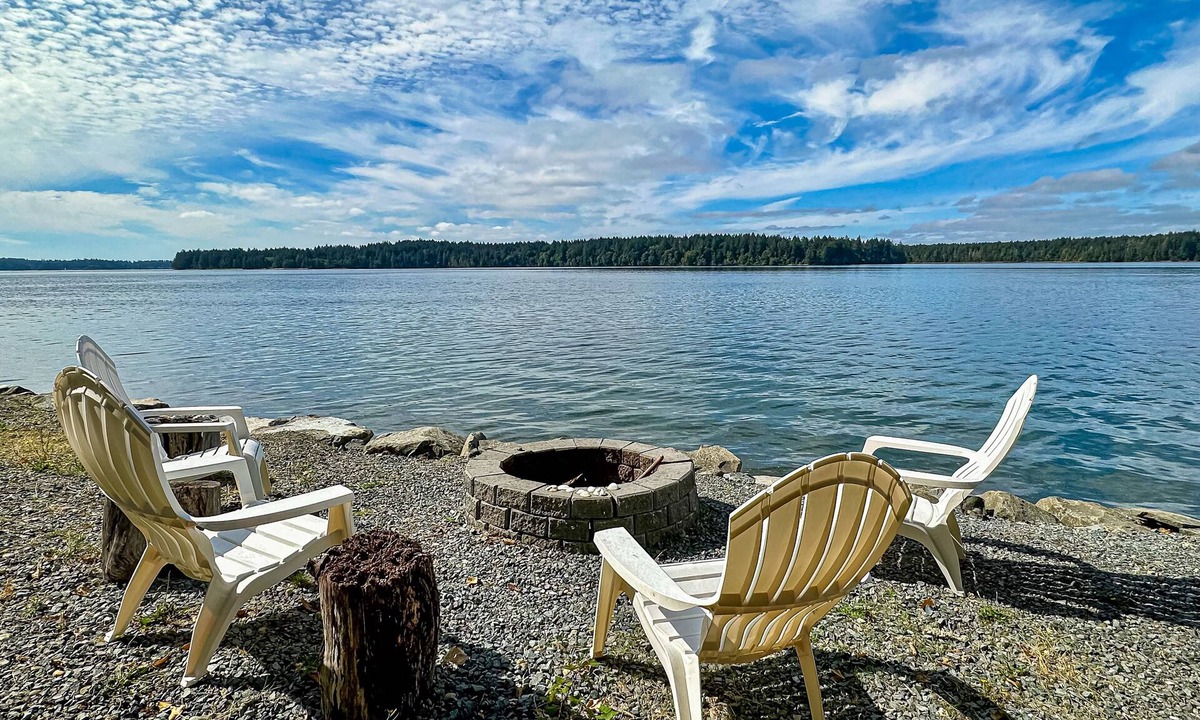 Olympia House | Beachfront Home with Hot Tub, Private Beach & Gear, Kayak, Fireplace & Fire Pit