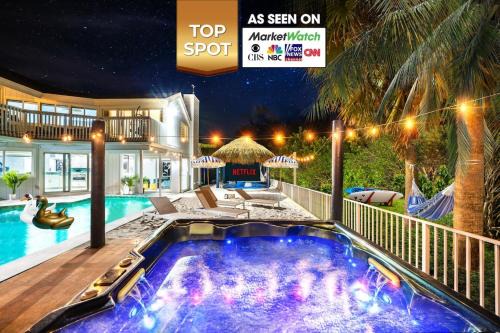 Pompano Beach Villa | Beachfront Oasis w Htd Pool Cinema Game-Room Tiki