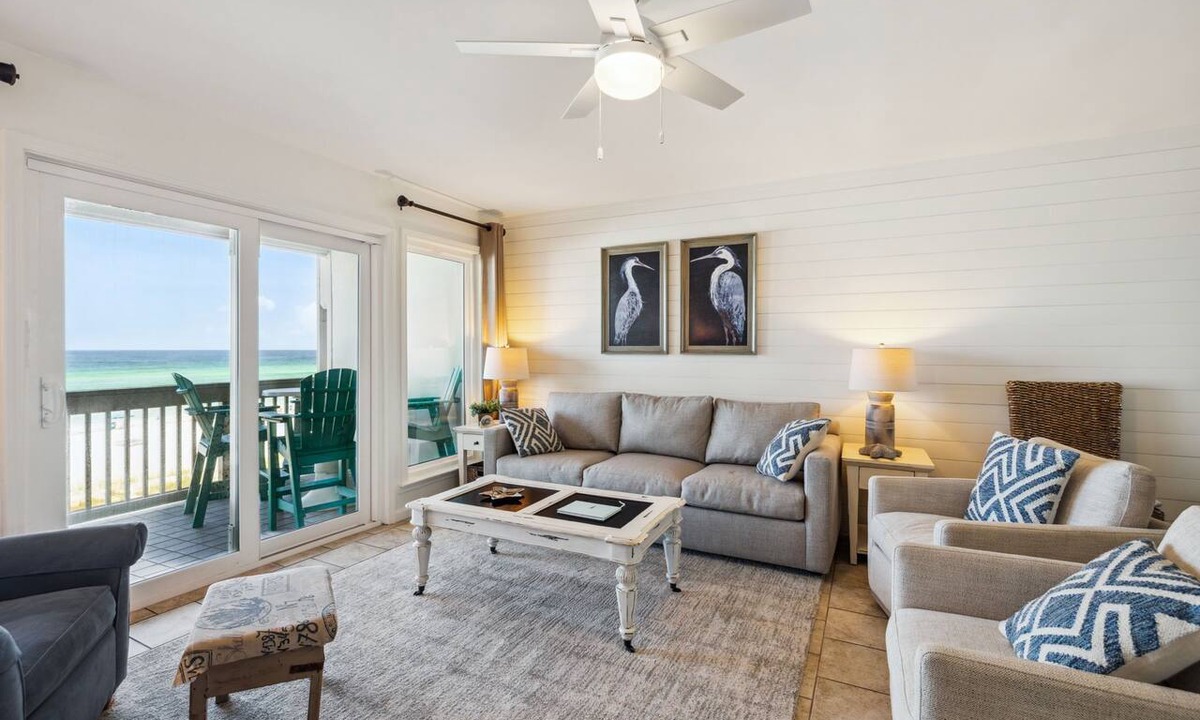 Sunnyside Condo | Beachfront Townhome Gulf Views Pool Near 30A & Pier Park Beach Service Sleeps 6