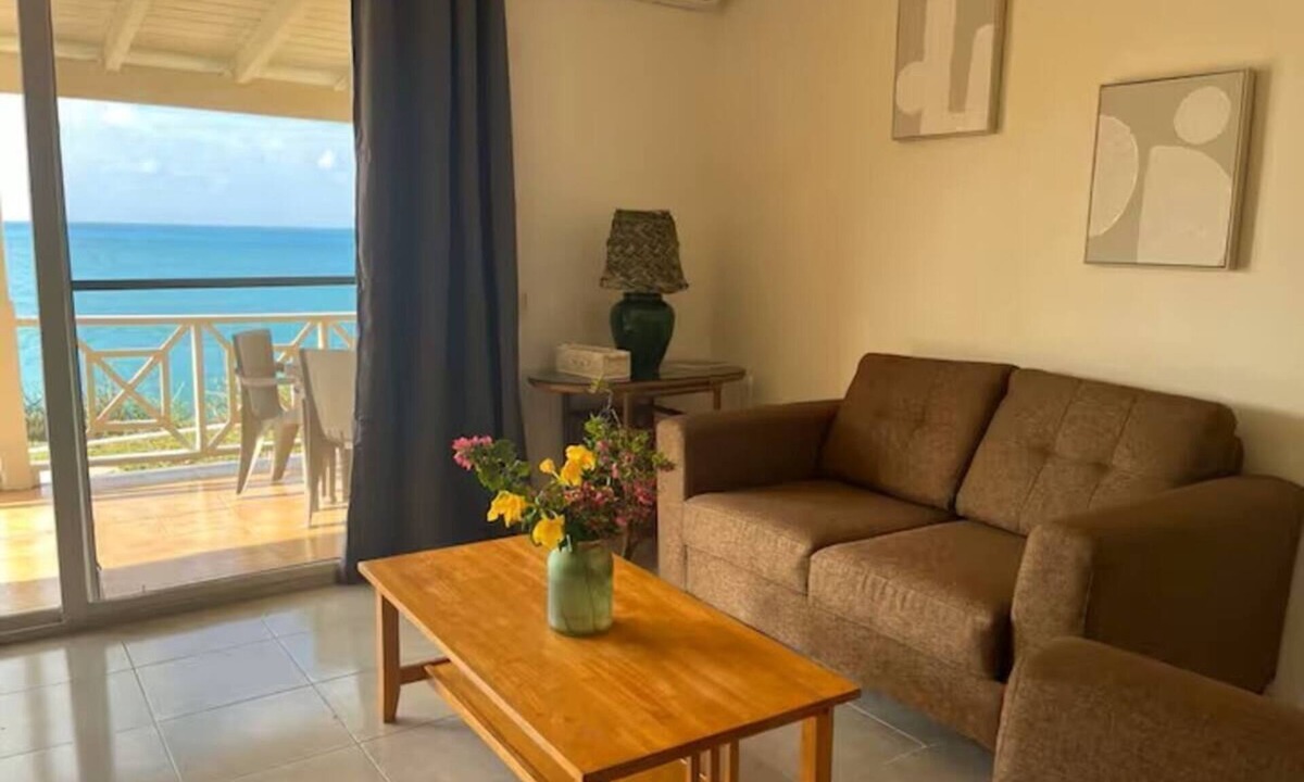 St. John's Villa | Beachfront Villa with Ocean sounds and views, 1 bedroom & AC, WiFi in Antigua