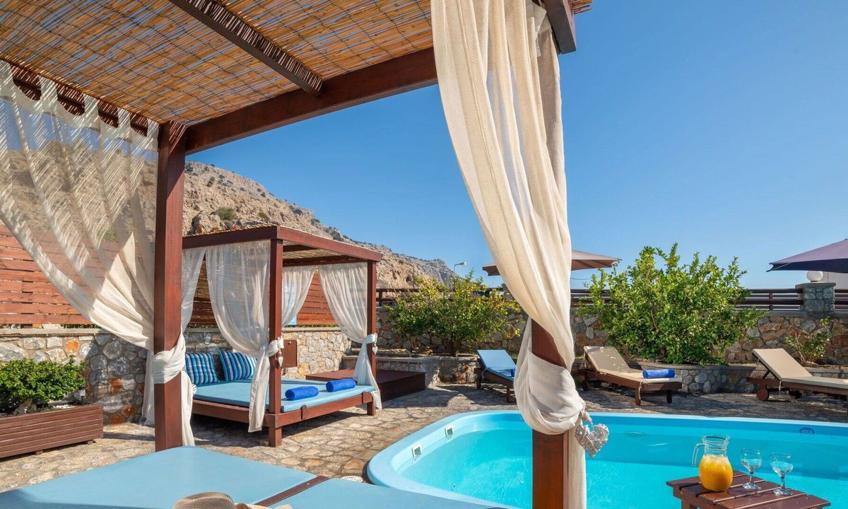 Lardos Villa | Beautiful private villa with A/C, WIFI, private pool, TV, patio, panoramic view and parking