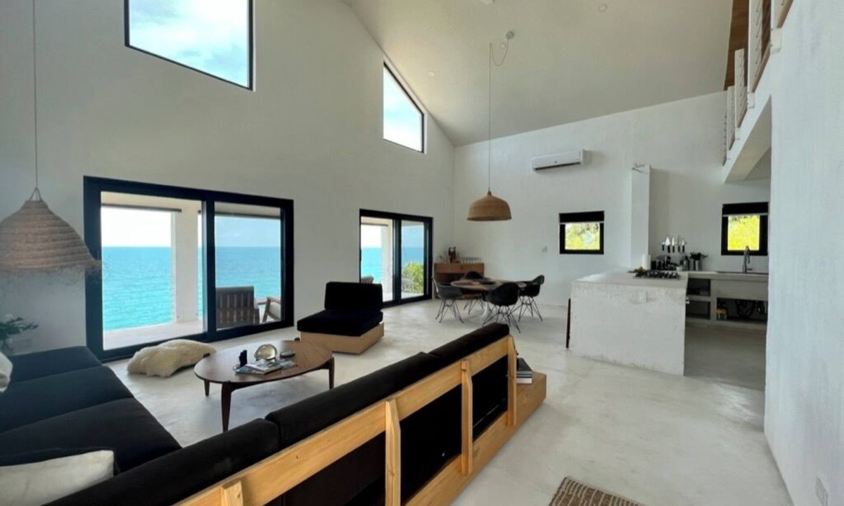 Gregory Town House | Big Pink: mid-century modern 2bedroom oceanfront home on cliffs of Gregory Town
