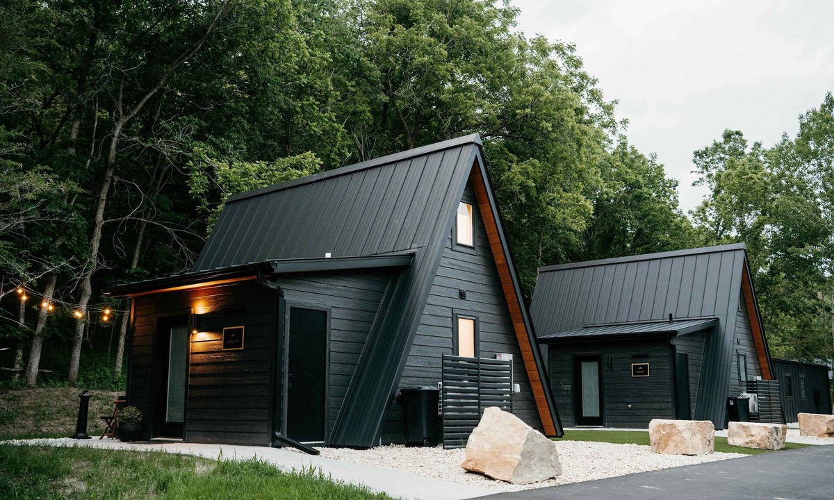 Pepin Cabin | Birch A-frame cabin nestled on the Woods & Co Weddings + Events property