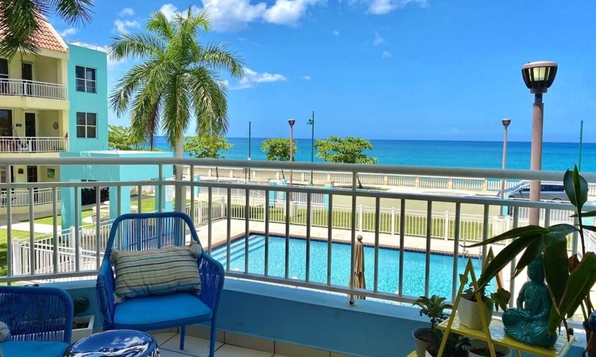 Aguadilla Pueblo Apartment | Boho Beach Box | Ocean Front Apt With Pool- in Downtown Walkable Location.