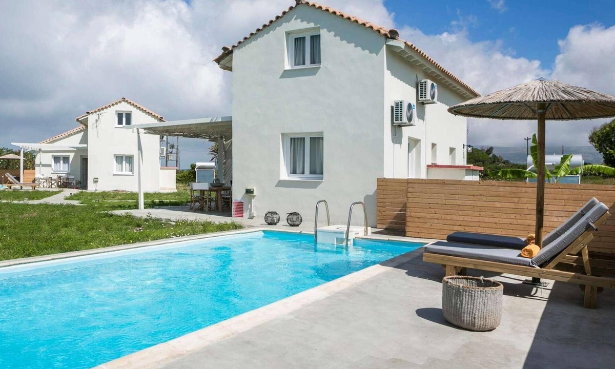 Kounopetra Villa | Boho beachfront villa, neutral and calming