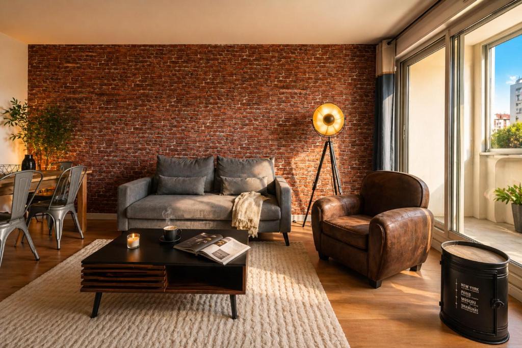 Roseraie - Orgemont Apartment | Brick Loft - Ventilation & Fraîcheur - Parking Gratuit - Idéal Familles - Proche Centre-Ville