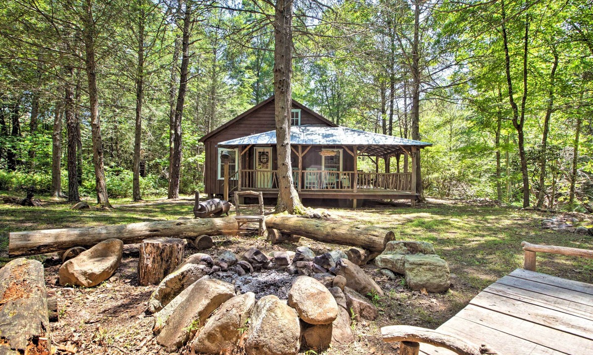McDowell Cabin | Cabin on Mountain Stream, Surrounded by Forest
