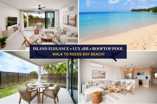 Gibbes House | Caribbean Luxury 2BR Walk to Beach Sky Pool Deck
