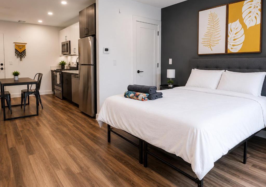 Brewerytown Apartment | Central Studio w Wifi & WD Gym Rooftop