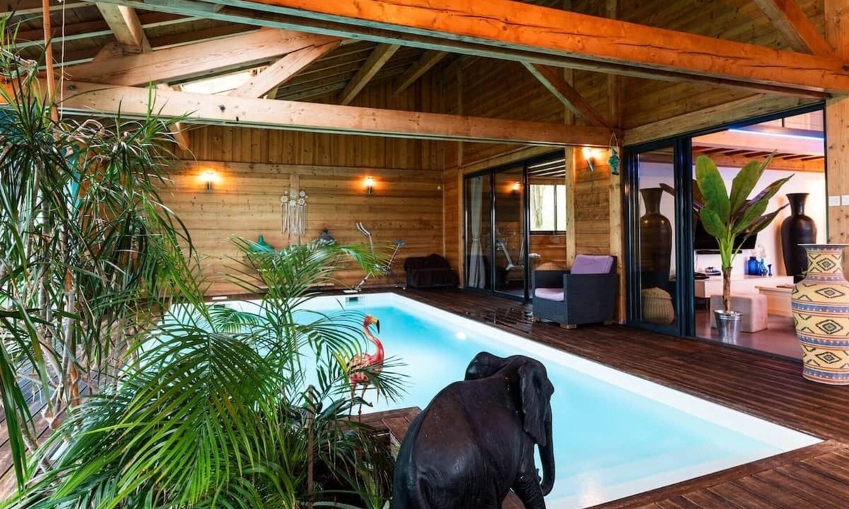 Ceyzeriat Ski Chalet | Chalet with inter jacuzzi pool + 10 ha park