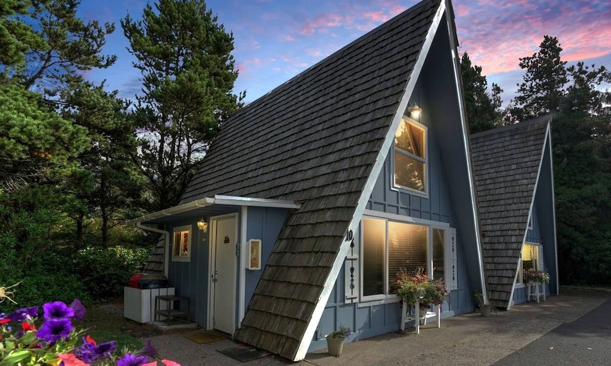 Otter Rock Cabin | Charming A Frame Nestled Amidst Trees in Otter Rock, Oregon