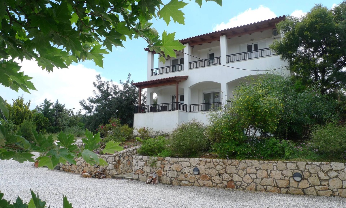 Vamos Villa | Charming and serene villa with pool, lush garden, sea and mountain view