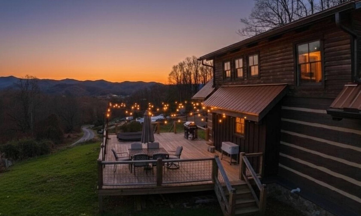 Sylva Cabin | Charming Log Cabin with Long Range Views, Wifi, and Private Hot Tub