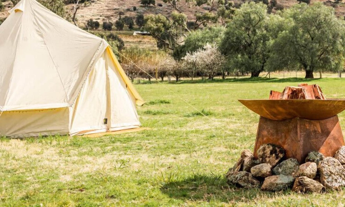 Darbys Falls RV Rental | Cherry Blossom Glamping Tent at La Paloma Farm
