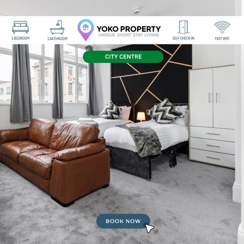Middlesbrough Apartment | City Centre Studio 4 with Kitchenette, Free Wifi and Smart TV by Yoko Property