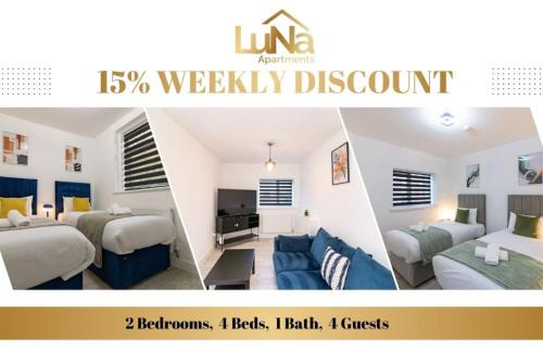 Ashington Apartment | Comfortable 2BR Home 4 Beds Great for Friends & Family
