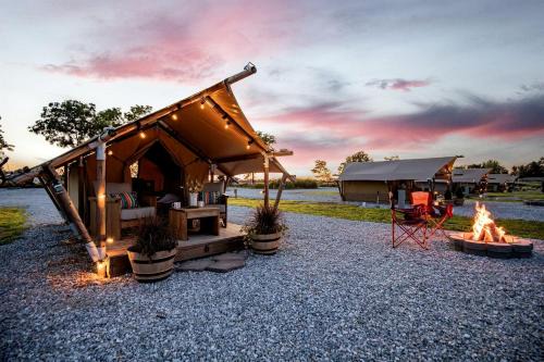 Cassville Other | Comfortable Glamping Tent with Fire Pit and Stream Access Near Mark Twain National Forest in Missouri
