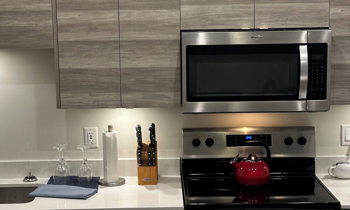 Vernon Condo | Contemporary studio retreat steps to the beach on Okanagan Lake.