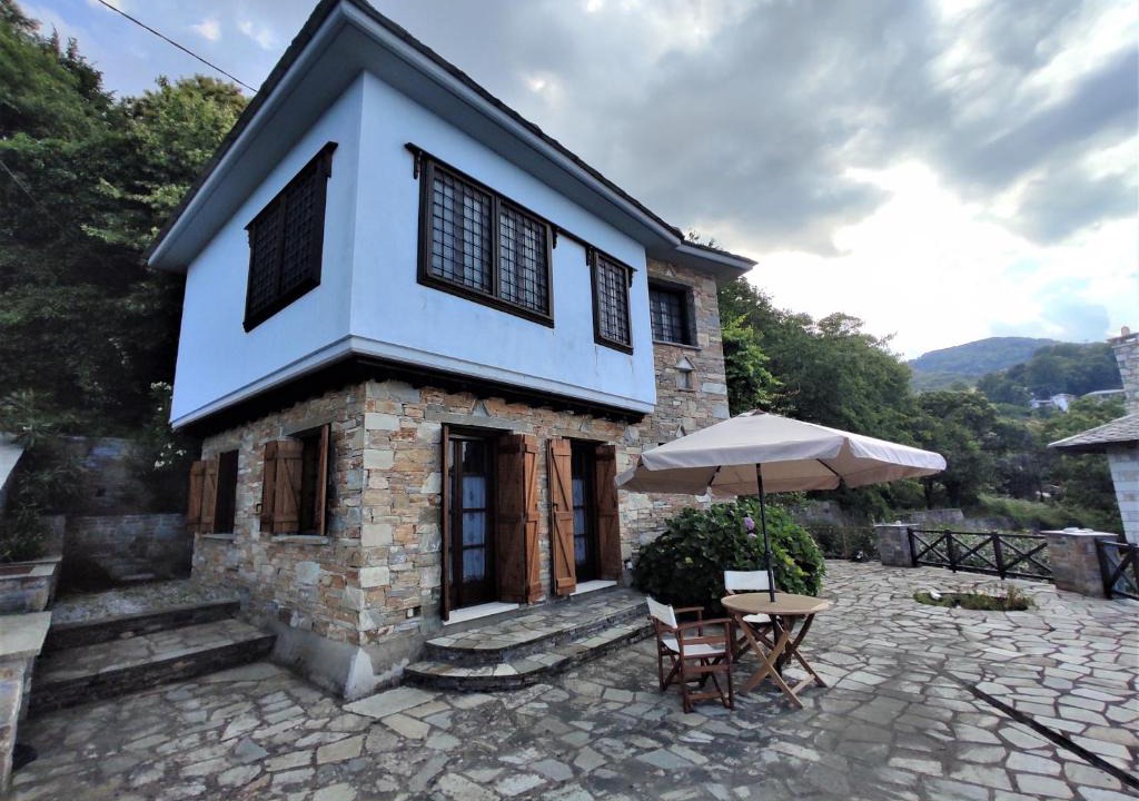 Zagora-Mouresi Villa | Cozy Blue Stone House with a Great Sea View.