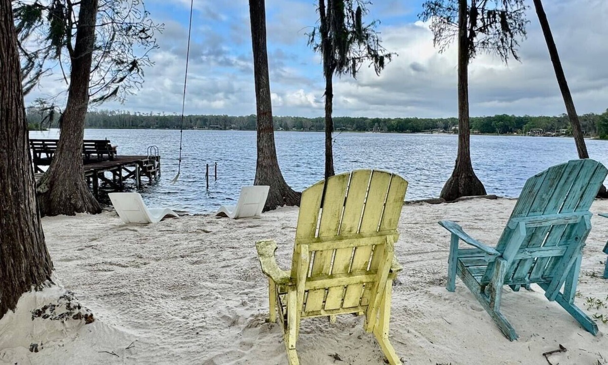 Eustis Cabin | Cozy farm cabin with private beach and lake