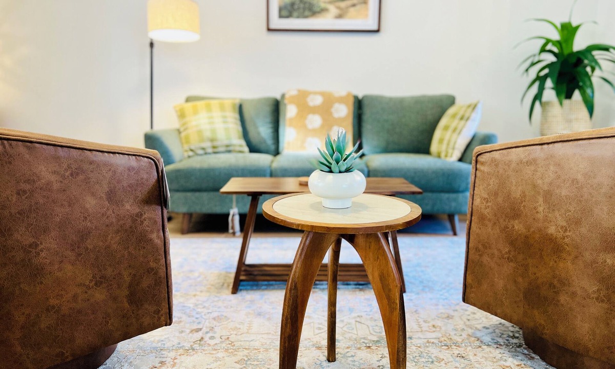 Star Apartment | Cozy Mid Century Modern 2BR King/Queen Bed 1Bath