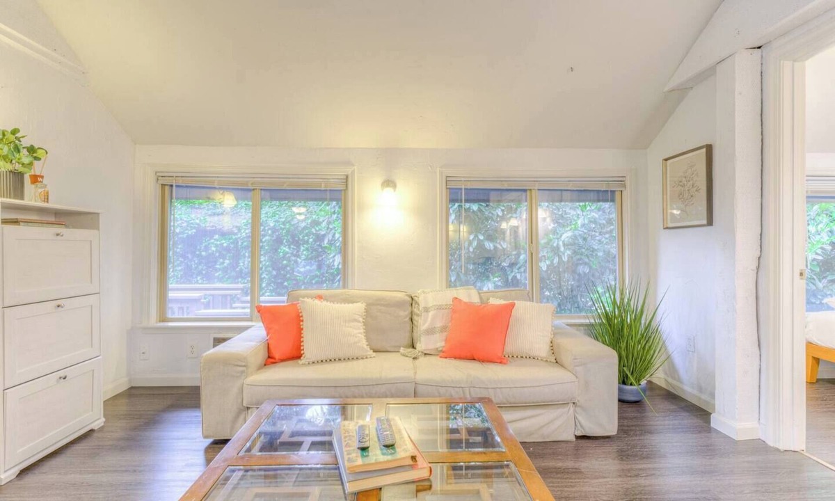 Greenwood Apartment | Creek-Front Crown Hill Craftsman with Hot Tub