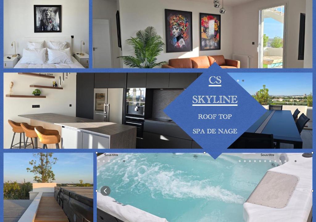 Port Marianne Apartment | CS Skyline rooftop spa de nage
