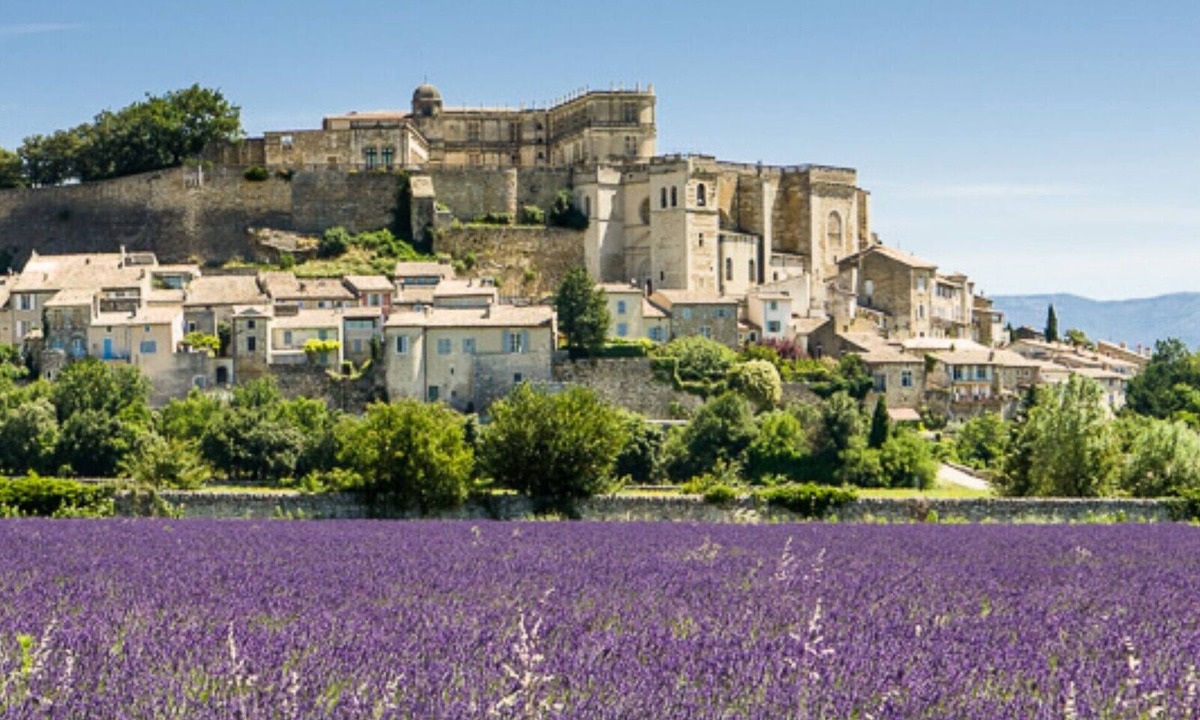 Chantemerle-les-Grignan House | Cypress trees by the church, charming village house