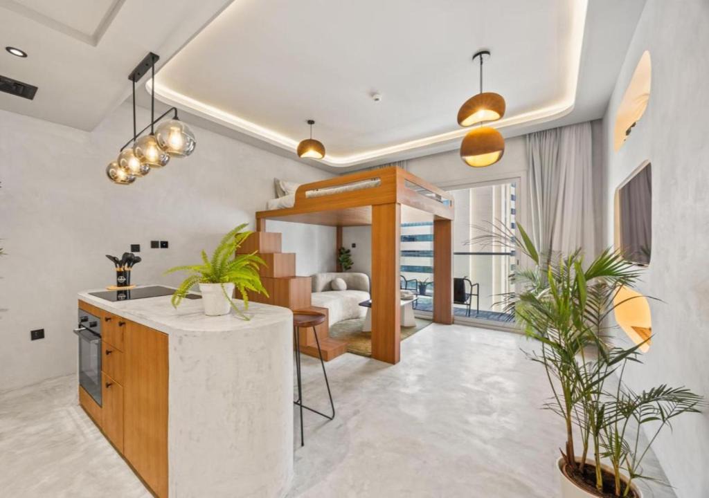 Business Bay Apartment | Designer Loft Studio Canal View Business Bay