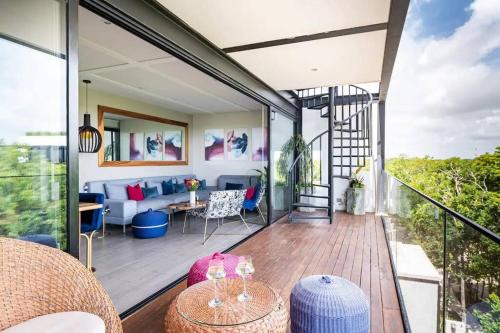 Ek Balam Village Apartment | Designer Penthouse - Rooftop Pool & Jungle View