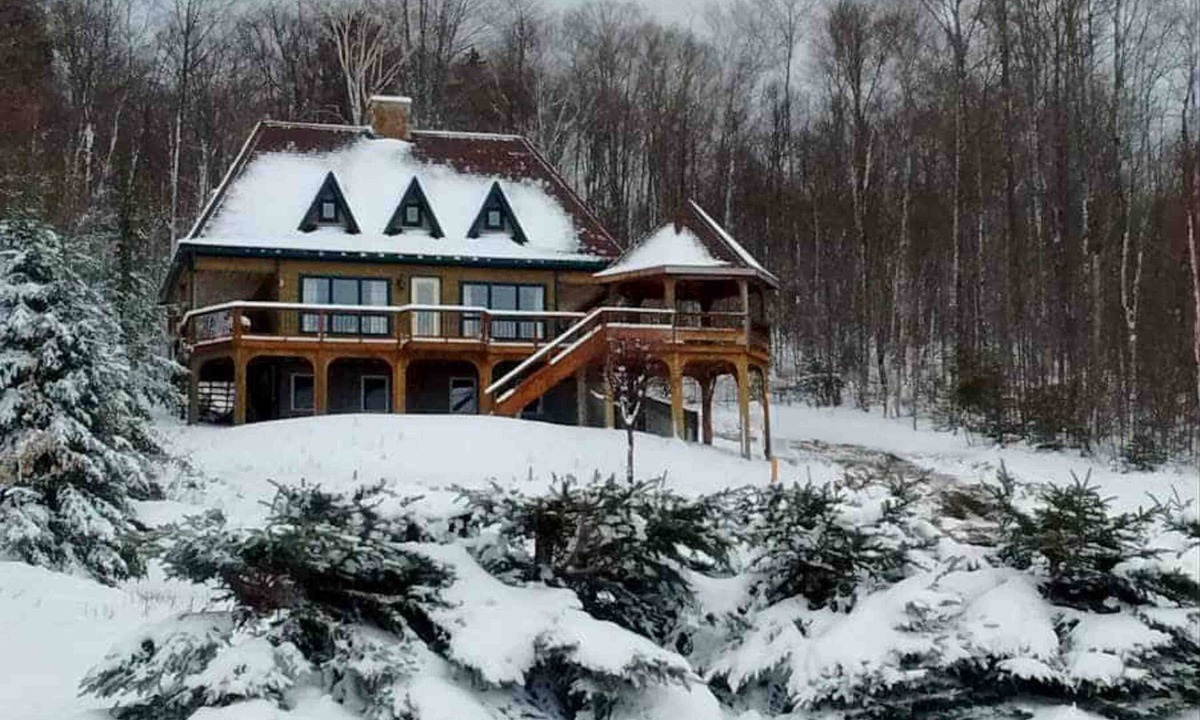 Greenville Ski Chalet | Dog-friendly, lake-view chalet with gazebo, wraparound deck, grill, & fireplace