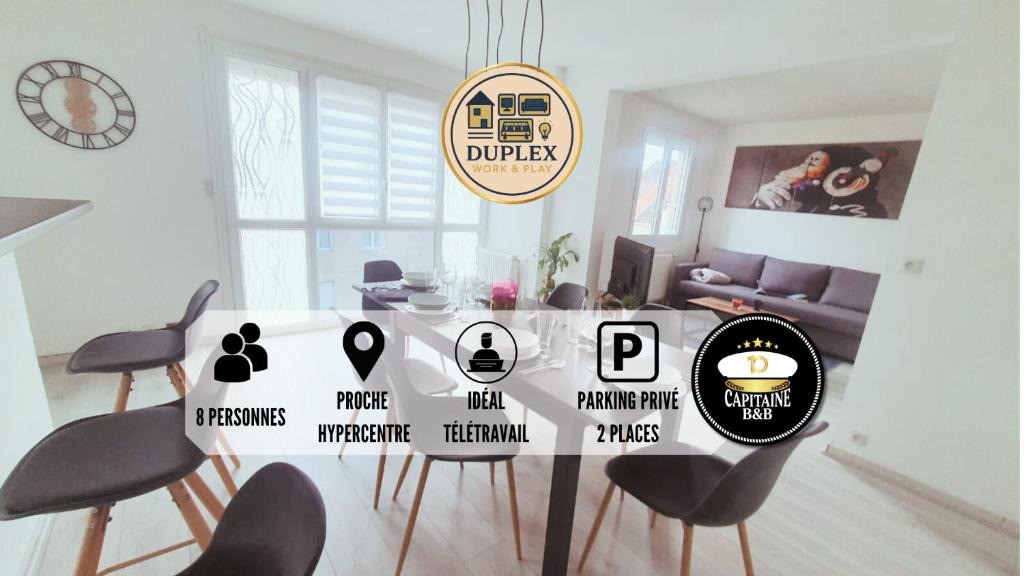 Troyes Apartment | Duplex Work & Play - Proche Hypercentre
