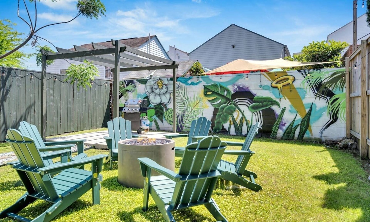 Tulane - Gravier House | Eco-friendly 5BR Mid-City home near Superdome. Fire pit, parking, walk to streetcar & parades.