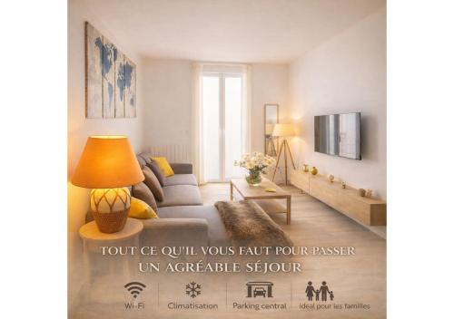 Clemenceau Apartment | ELEGANCE Castillet - Plein Centre Proche Gare Bus et Transports - IDEAL COUPLE ou PRO - Moderne et Confort - OFFRE SPECIALE