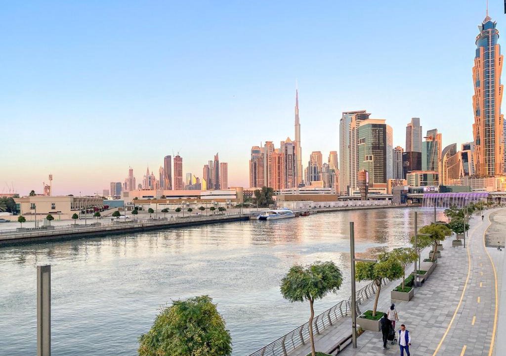 Al Safa Apartment | Elegant 1BR Apt with Balcony Views of Burj Khalifa & Dubai Canal