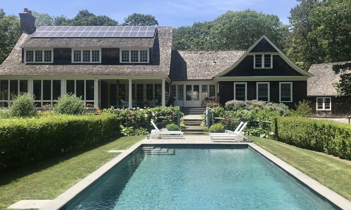 Napeague House | Elegant Devon Highlands estate, two lush acres of private land, covered...