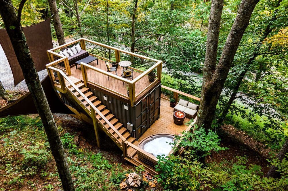 Todd Cabin | Elevated Getaway: Exclusive Tiny House with Hot Tub and Deck Views in Todd, NC